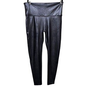 Spanx Faux Leather High-Waisted Leggings 3X Black Stretchy Slimming